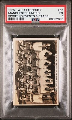 1935 J.A. Pattreiouex Manchester United #63, PSA 5 EX Soccer Football World Cup - Image 1 of 3