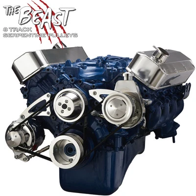 Big Block Ford Serpentine Pulley Conversion Kit Power Steering 429 460 BBF - Image 1 of 4