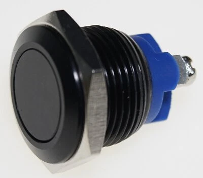 SINTRON CONNECT ✅Drucktaster 16mm Klingeltaster Aluminium Schwarz Flache Taste Schraubanschluss