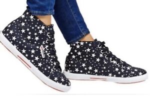 SuperGa Canvas Sneakers Women’s Sz 8 Lace Up Blue Stars Fantasia Casual