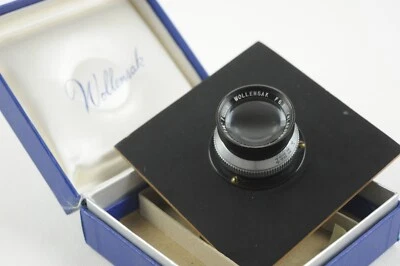 Wollensak 7 1/4" f 6.3 lente de ampliación con placa de montaje de madera 4x4 DE COLECCIÓN Foto 1 de 4