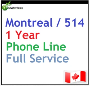 514 Montreal --- 1 Year Phone Line Service w/Voicemail - Picture 1 of 1