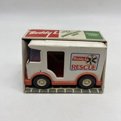 Rare  METAL BUDDY L WHITE RESCUE VAN TRUCK  4" Brute Emergency Van 4927 Box - Image 1 of 4