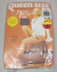 Vintage Moulin Rouge Pantyhose Grey One Size Queen 160-200 Lbs - Picture 1 of 3