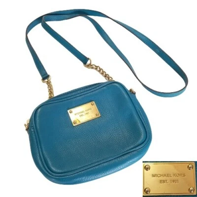 Michael Kors Bag Crossbody Mini Leather Shoulder Small Aqua Blue Cardholder/Nice - Image 1 of 4