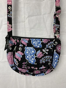 Vera Bradley Lizzy Umhängetasche Handtasche - Alpine Floral Schwarz Pink Blau - Bild 1 von 10