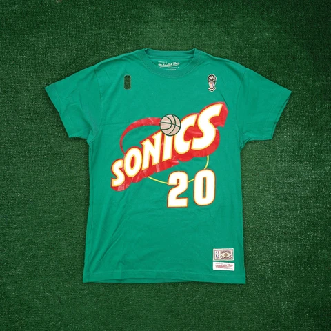 Gary Payton Mitchell & Ness Seattle Supersonics N&N Jersey Men's Green T-Shirt Cover