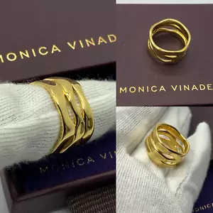 monica vinader Wave Triple Ring 18k Gold Vermeil UVP 128£ - Bild 1 von 17