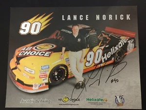 2001 Genuine Lance Norick AUTOGRAPHED 11" x 8.5" Card Ab Choice Craftsman Truck - Bild 1 von 3