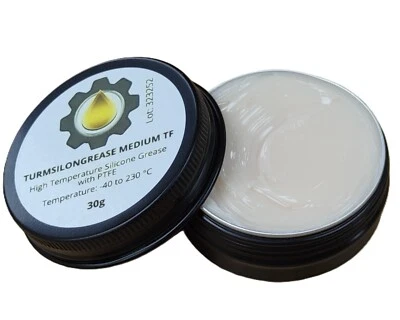 PTFE SILICONE GREASE HIGH TEMP PLASTIC SAFE LONG LIFE GREASE NLGI 2 - 30g TIN - Image 1 of 4