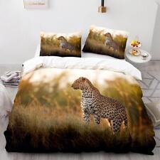 Prairie Animal Cheetah Quilt Duvet Cover Set Soft Bed Linen King Children