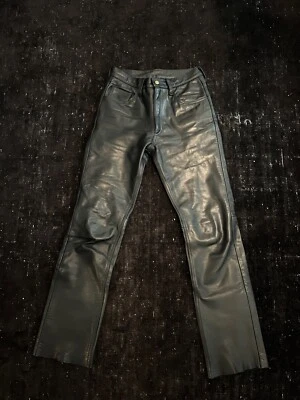 Оригинальный кожаный линия черной кожи 5 карман брюки 28 мотоциклиста - Изображение 1 из 4