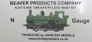 N GAUGE BEAVER PRODUCTS N.257 G.W.R "1366" 0-6-0 PANNIER TANK LOCOMOTIVE KIT - Picture 1 of 8