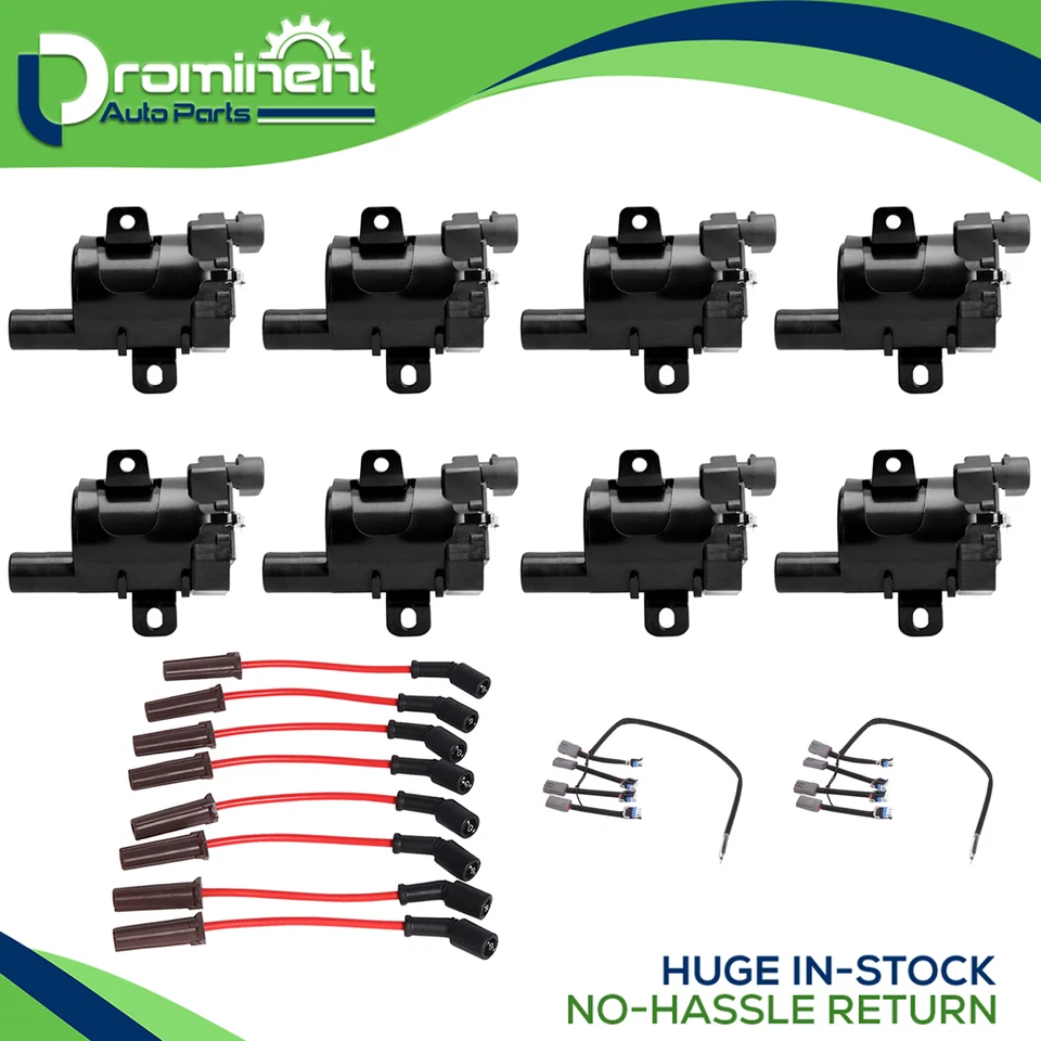 8x Bobina de encendido y juego de cables de energía y 8 piezas arnés de cables para Hummer H2 2003-2006 Foto 1 de 1