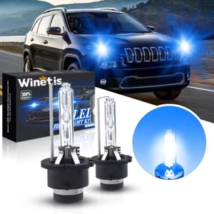 2PCS NEW D2S 10000K Blue 66240 66040 85122 XENON HID HEADLIGHT BULBS LAMPS - Picture 1 of 7