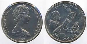 New Zealand 1969 One Dollar $1 (Captain Cook's Voyage) - Proof Like - Picture 1 of 3