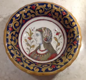 Antique Alberto Rubboli Gualdo Tadino Italian Hand-painted Large Ceramic Bowl - Picture 1 of 6