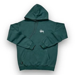 Sudadera con capucha verde grande con logotipo Stussy para hombre - Imagen 1 de 7
