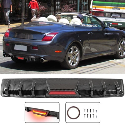 Carbon Fiber Rear Bumper Diffuser w/ LED Brake Light For Lexus SC430 2002-2010 Foto 1 de 4