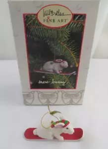The Greenwich Workshop coniglietto neve ornamento festivo Natale - Foto 1 di 5