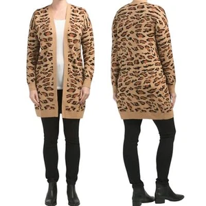 Splendid Cardigan Womans XS Leopard Print Open Front Hipster - Picture 1 of 7