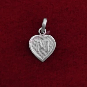 M Letter Pendant in Pure 999 Original Sterling Silver Ompoojashop - Picture 1 of 2