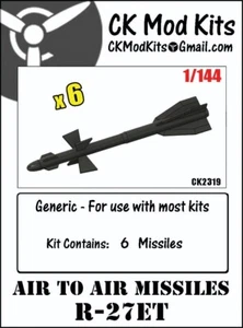 Misiles aire-aire R-27ET (Alamo-D) en escala 1/144 - Imagen 1 de 4