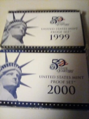2 US Mint Proof 10 Coin Set in OGP with COA 1999-S and 2000-S - Image 1 of 4