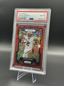 2023 PANINI PRIZM AMARI COOPER RED SPARKLE PSA 10 GEM MT 🔥 - Picture 1 of 2