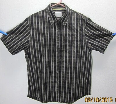 INDIGO PALMS Men's sz (XL) Brown Plaid Cotton Short Sleeve Casual Shirt Bahama - Image 1 of 2