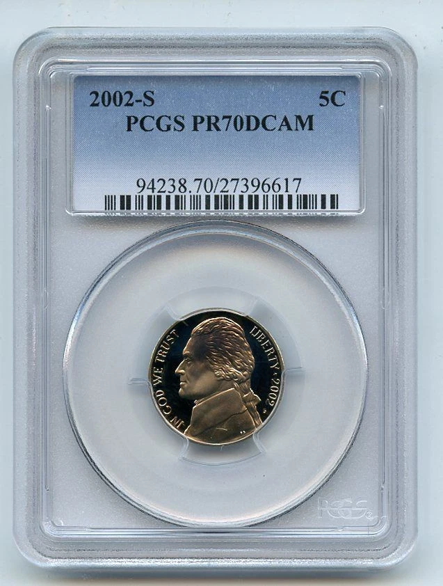 2002 S 5C Jefferson Nickel PCGS PR70DCAM - Image 1 of 1