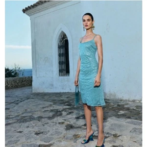 Reformation Mariska Dress in Silver Turquoise - Picture 1 of 12