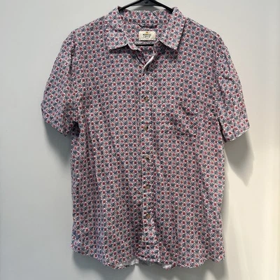 Marine Layer M Resort Shirt Linen Tencel Blend Men Abstract Floral Small - Image 1 of 4