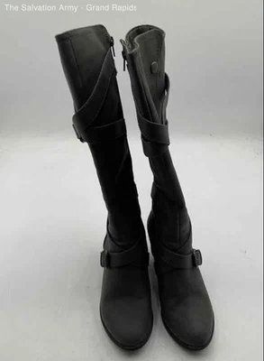 Botas de motociclista Blowfish para mujer negras de tacón bloque con cremallera lateral hasta la rodilla talla 8,5 Foto 1 de 4