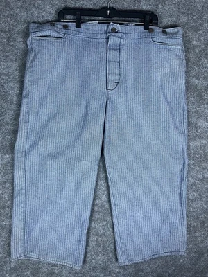 Винтажные холщовые брюки Slash Back мужские серые в полоску вестерн - Изображение 1 из 4