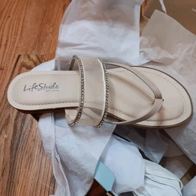 Женские сандалии-шлепанцы LifeStride Radiant Glow серо-коричневые ширина 9,5 - новые в коробке - Изображение 1 из 4