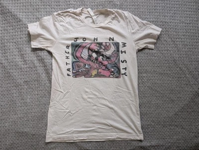 Camisa Father John Misty Para Hombres Pequeña Blanca Gráfica Banda Gira Camiseta Bella Lona Foto 1 de 4
