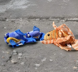 Ganz Webkinz HM355 Lionfish AND 2 purple goldfish LOT Plush Stuffed Toy  - Picture 1 of 7