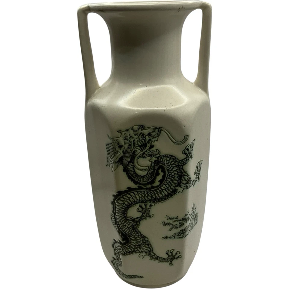 Vintage Kingston Pottery Hull Vase Dragon Design Twin Handles 1970s Retro 28cm - Image 1 of 4
