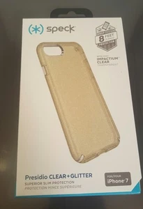 Speck Presidio Gold Glitter/Clear Case for iPhone 7 Original Speck Case NEW - Picture 1 of 3