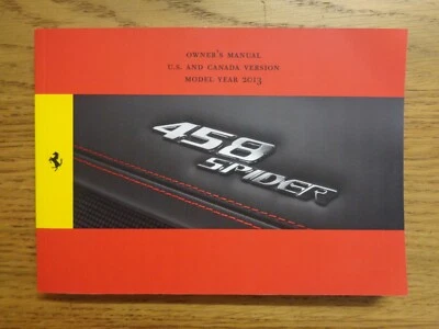Ferrari 458 Spider Owners Handbook/Manual (versión de Estados Unidos y Canadá) (2013) Foto 1 de 2