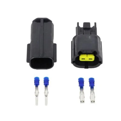 CAR MOTORCYCLE WATERPROOF 2 PIN ELECTRICAL 1.8MM AWG WIRE CONNECTOR PLUG - Image 1 of 4