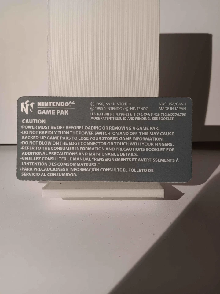 5x Etiqueta de juego de repuesto trasera N64 pegatina brillante precortada Foto 1 de 3