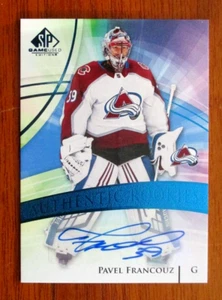 2020-21 UD SP Game Used Pavel Francouz Blue Authentic Rookie Autograph Card #197 - Picture 1 of 3