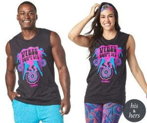 Zumba Unisex Instructor Vibes Muscle Tank - Bold Black Z3T00186 size XS/S (B197) - Picture 1 of 6