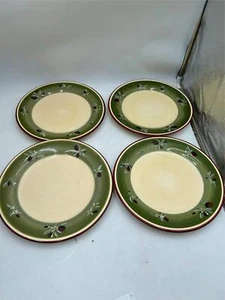 4) BETTER HOMES & GARDENS DINNER PLATES OLIVE VILLA - Picture 1 of 3