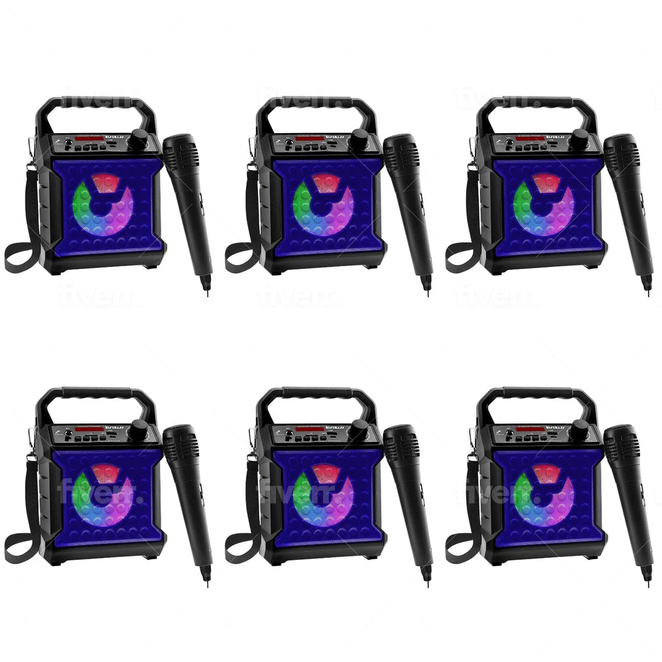 Portable Bluetooth Speaker Karaoke Machine +Free Microphone Party Light Pack 6 - Image 1 of 4