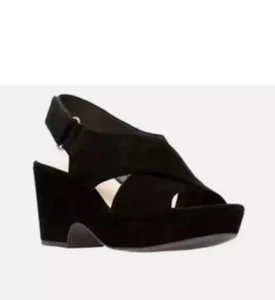 CLARKS MARITSA LARA LADIES BLACK SUEDE SANDALS LEATHER UK SIZE 9 D EU 43 - Picture 1 of 7