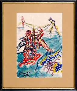 SALVADOR DALI - sketch watercolor !!! Handmade !!! - Picture 1 of 2