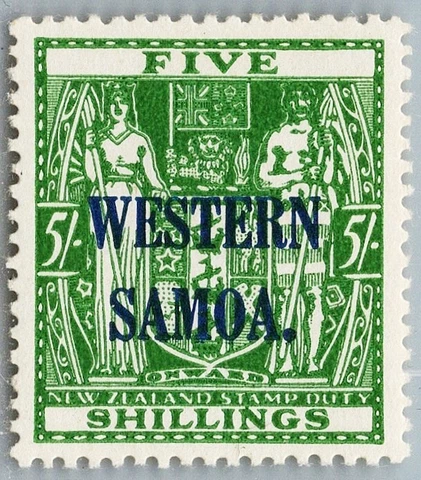 ZAYIX Western Samoa 176 MNH 5sh green overprint on New Zealand XF 071422S91 Cover